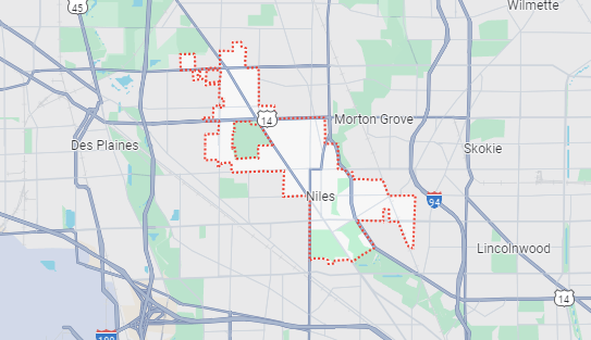 Niles location on a map.