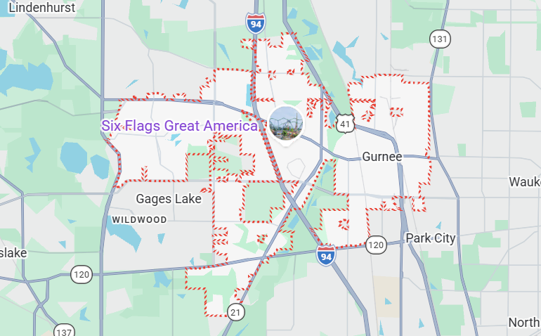 champion-roofing-service-area-map-Gurnee-IL
