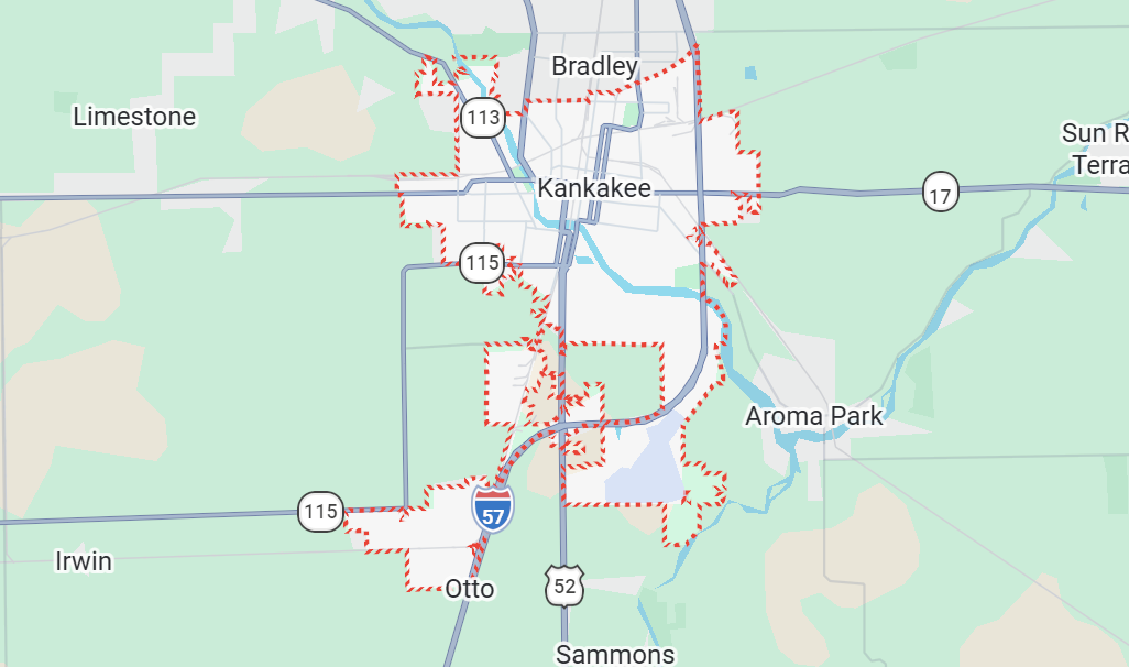 Kankakee, IL location on a map.