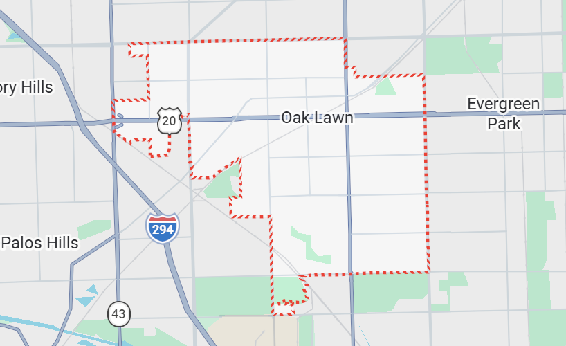 Oak Lawn, IL location on a map.